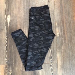 Fabletics black & grey camouflage leggings small